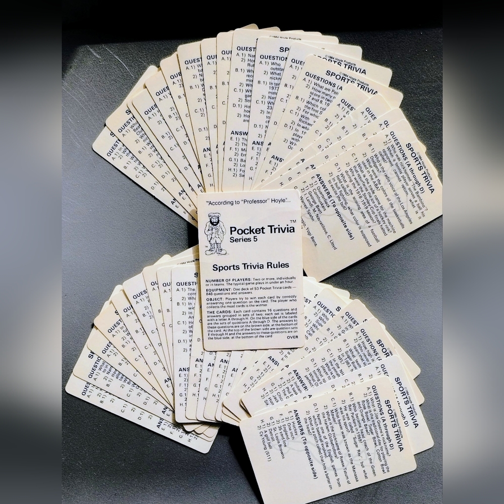 1984 HOYLE "Sports" POCKET Trivia SERIES 5 (Lot of 33) NO BOX